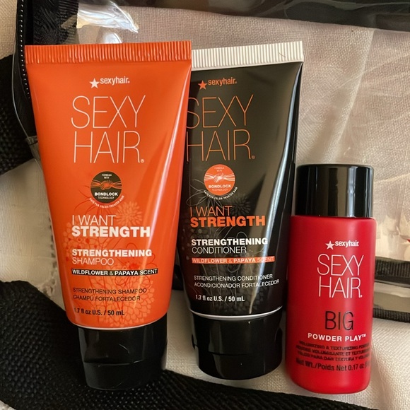 Sexy Hair 3 Piece Set With Clear Pouch NEW - Picture 2 of 7